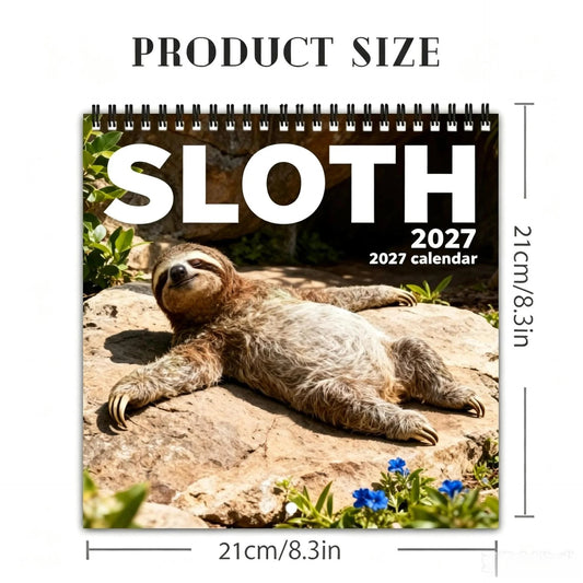 2027 Sloths Wall Calendar 12 Months of Cute Sloths & Relaxing Nature Moments