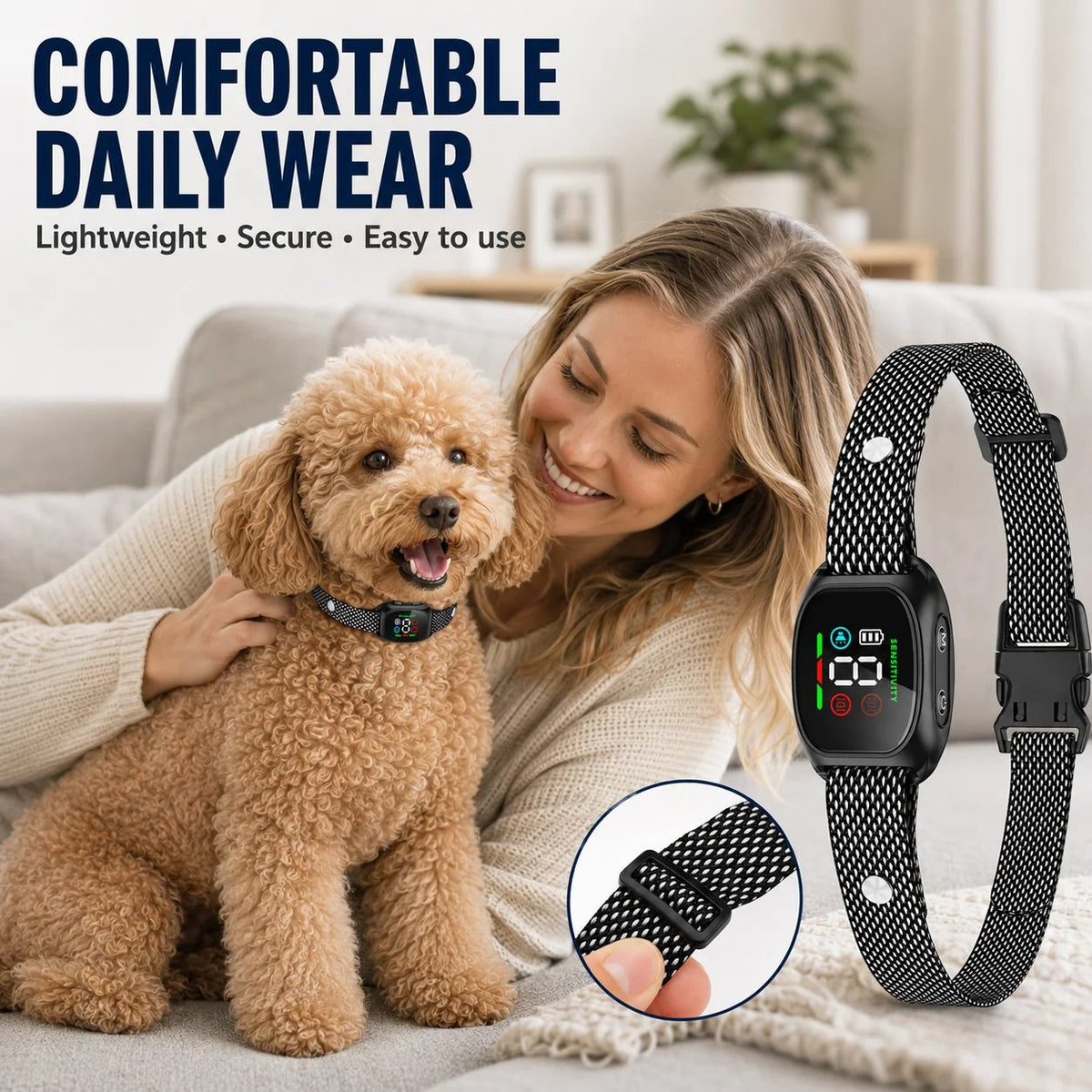 Anti Bark Collar Smart anti false triggering filters out other barks. IP67 waterproof & USB rechargeable worry free