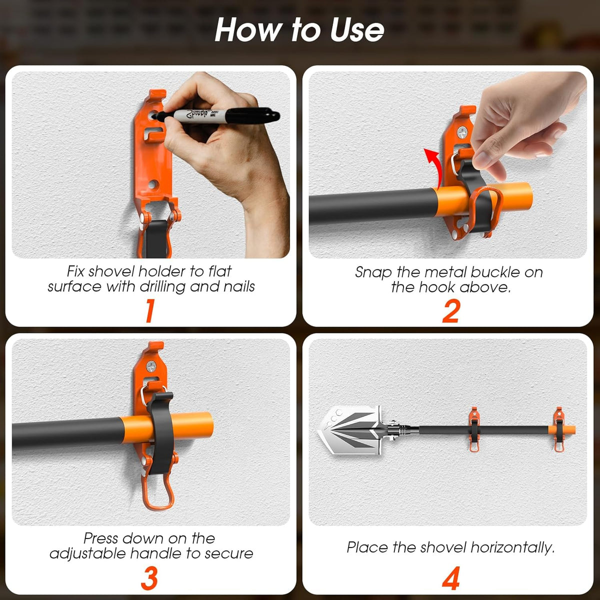 Heavy Duty Metal Rubber Shovel Mount Kit
