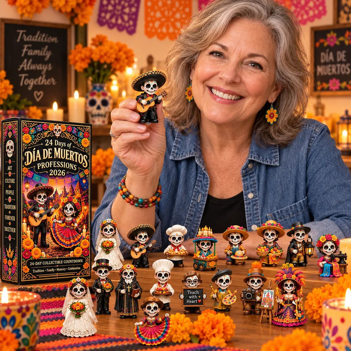 24 Days of D a de Muertos Professions Advent Calendar 2026 24 Unique Calavera Collectible Figures