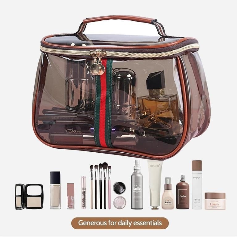 3-Piece Vintage Cosmetic Bag Set Large Capacity Waterproof Makeup & Toiletry Organizer for Travel