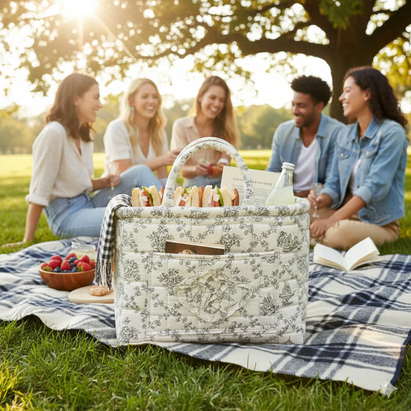 Multi-Purpose Fabric Car Storage Basket with Handle | Foldable & Washable