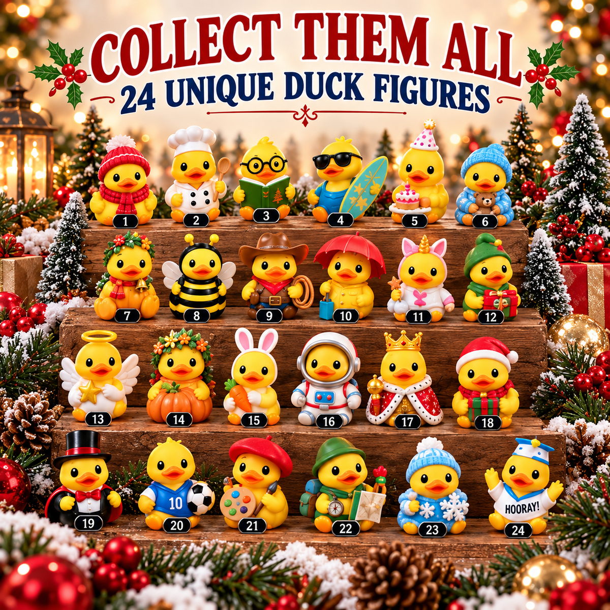 24-Day 3D Duck Magic Christmas Advent Calendar
