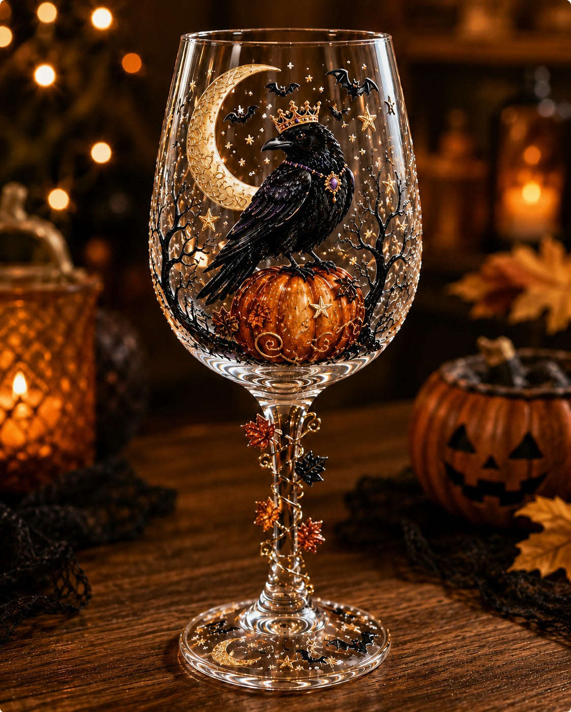 Halloween 3D Wine Glass Collection Gift Box Set
