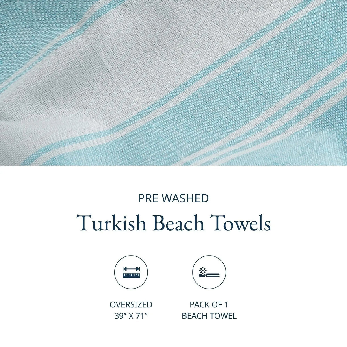 Summer Lightweight XL Flat-Weave Beach Towel