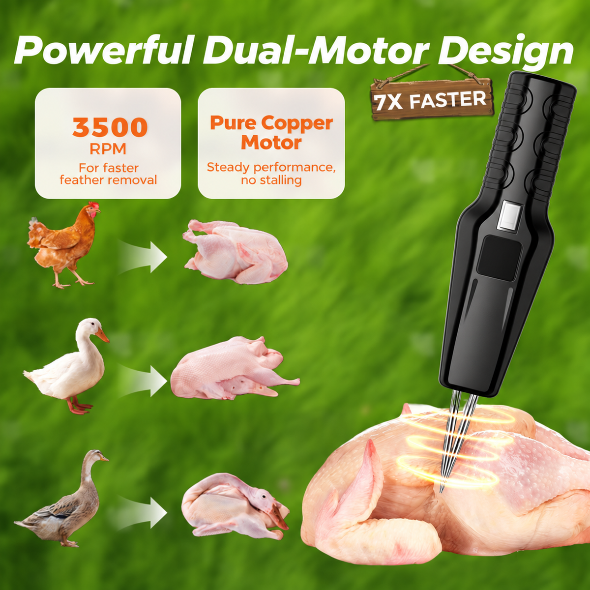 2026's products Poultry electric plucker - easy plucking, saves time and energy!