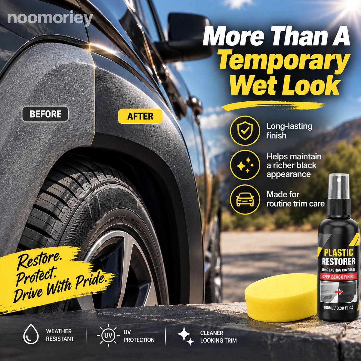 Plastic Trim Restorer Deep Black Finish & Easy DIY Care