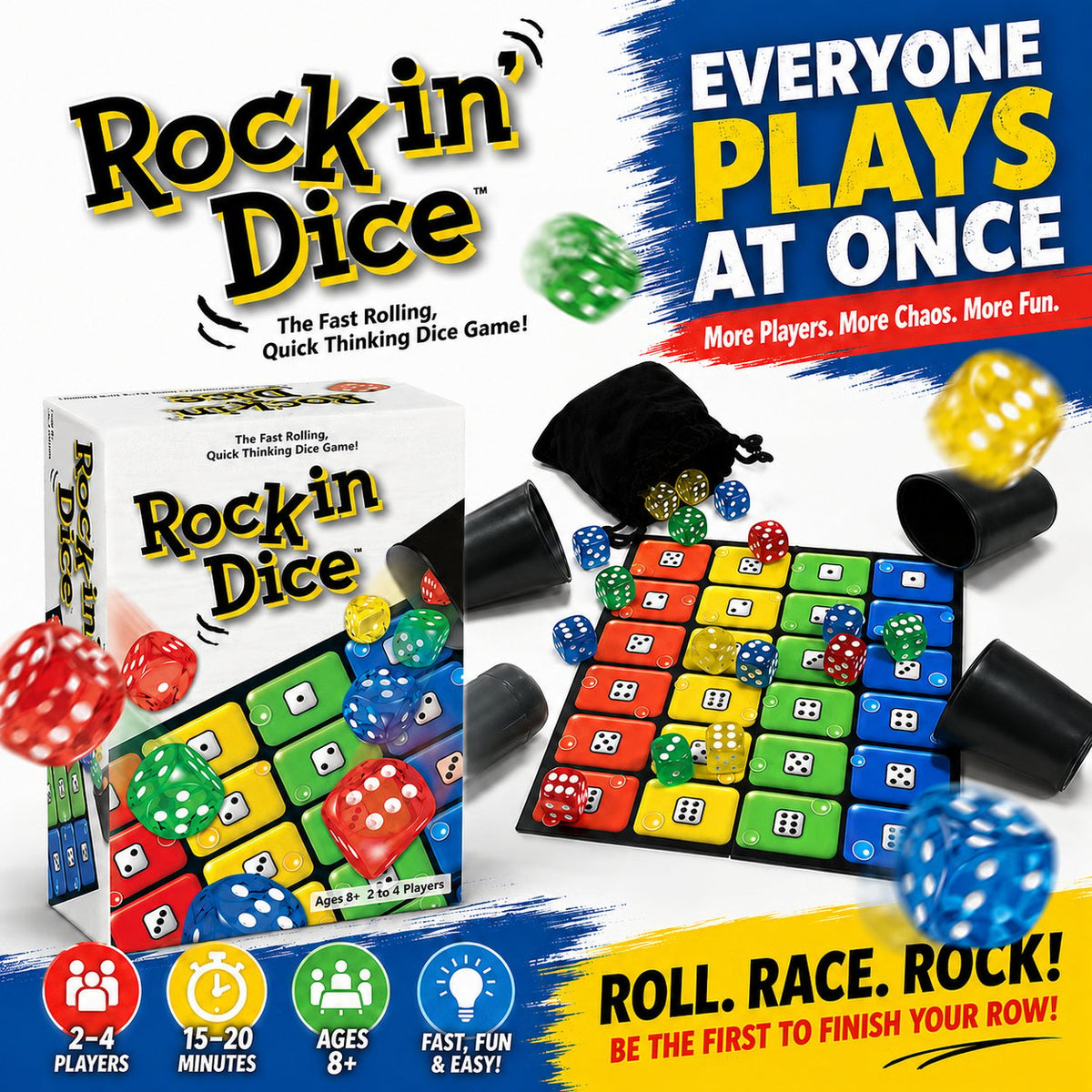 Rocking Dice Game for Family Game Night & Parties