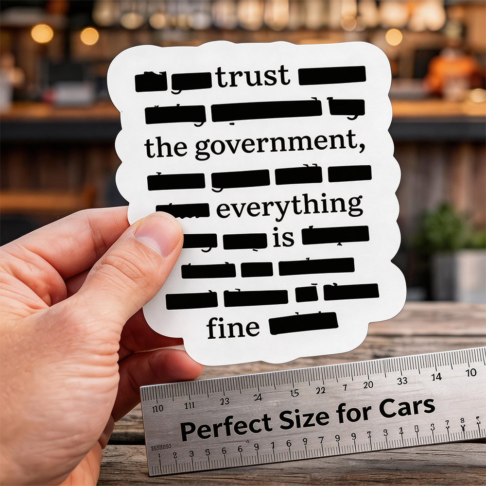 ''Everything Is Fine, Trust Your Government'' Sticker