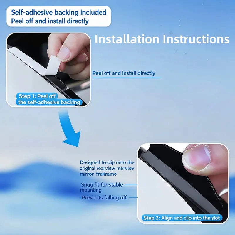 2-in-1 Rearview Mirror Rain Visor with 360 Blind Spot Mirror!