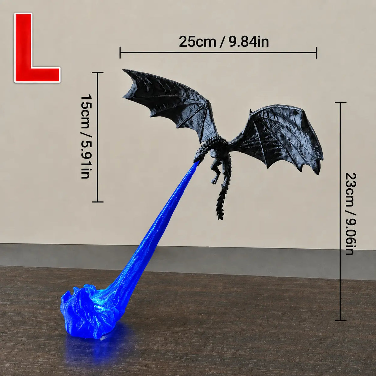 3D-Printed Illuminated Dragon Flame Book Nook Mystical Fantasy Bookshelf D cor