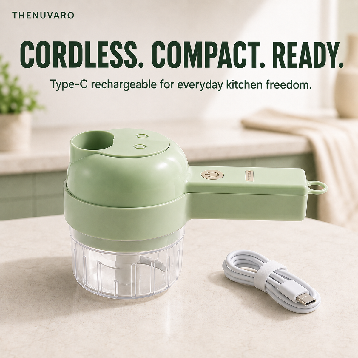 4-in-1 Handheld Electric Vegetable Slicer & Chopper Set