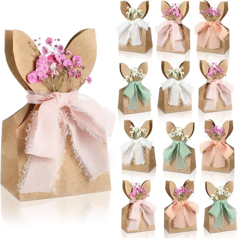 Easter Bunny Ear Kraft Bags | Cute Party Gift & Candy Packaging