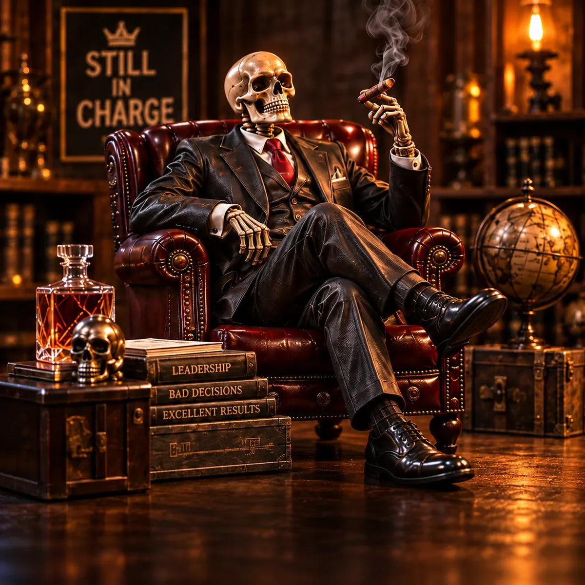Bad to the Bone 6 Dark Humor Skeleton Collectibles for Men, Man Cave Decor & Unique Gifts
