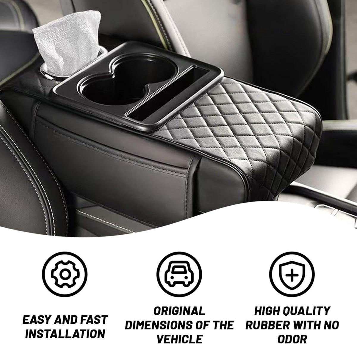 2026 Upgraded Model High-quality leather Multifunctional Car Armrest Cushion
