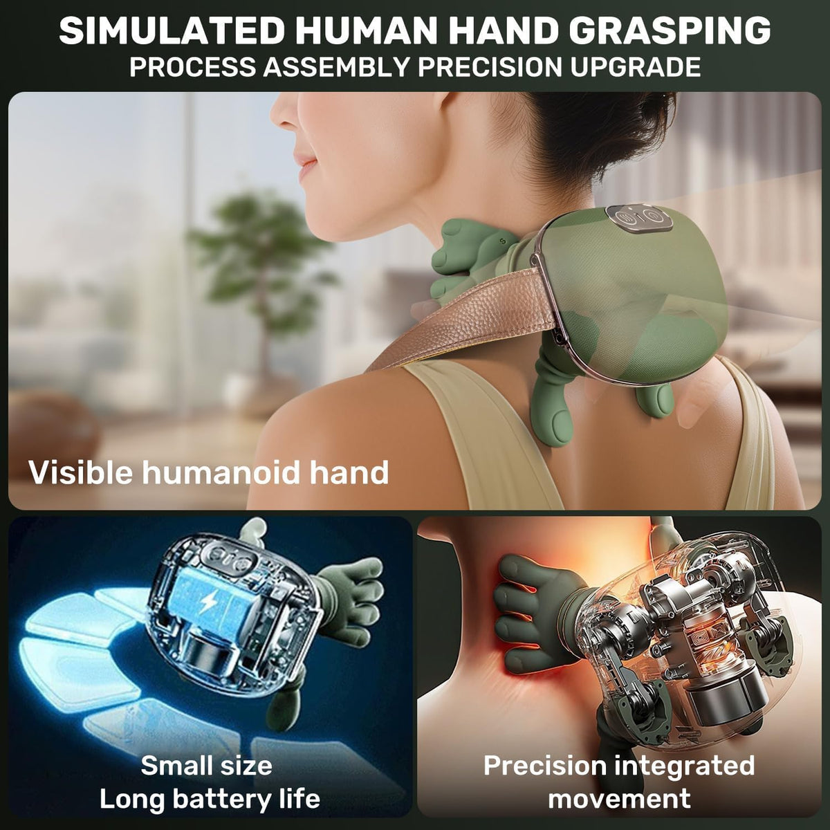 3D Shiatsu Neck & Shoulder Massager with Soothing Heat - Deep Tissue Kneading for Back & Neck Pain Relief