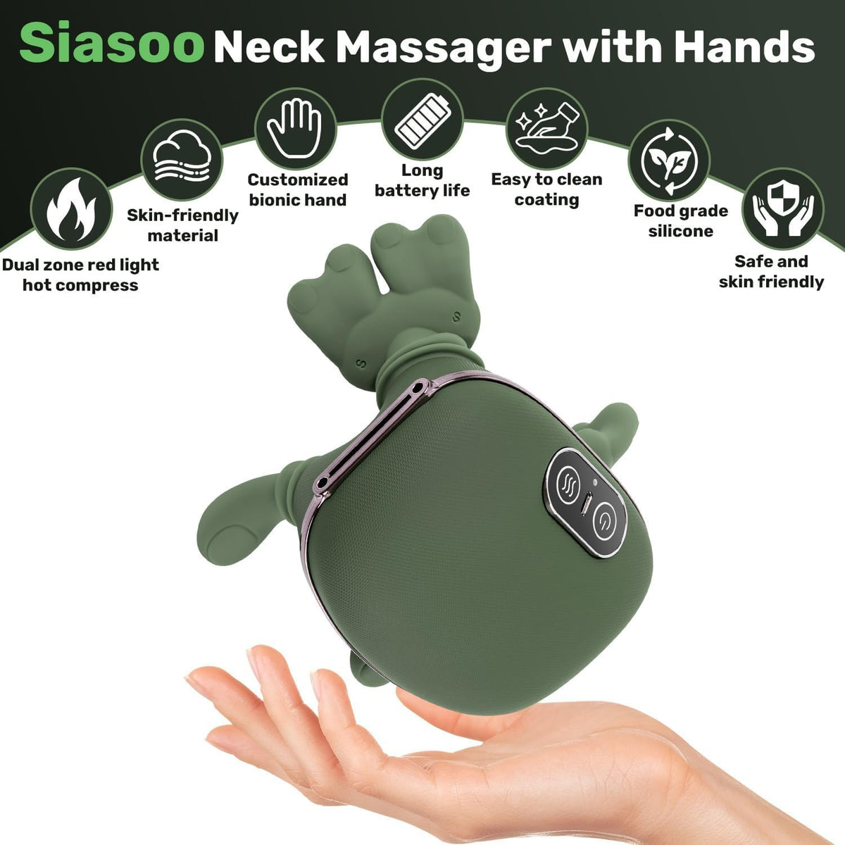 3D Shiatsu Neck & Shoulder Massager with Soothing Heat - Deep Tissue Kneading for Back & Neck Pain Relief