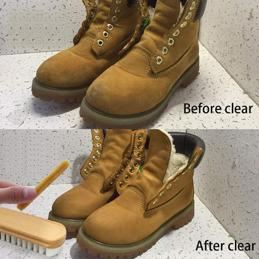 2-in-1 Suede Shoe Brush TPR Crepe Bristles for Nubuck, Boots, Jackets & Leather Care
