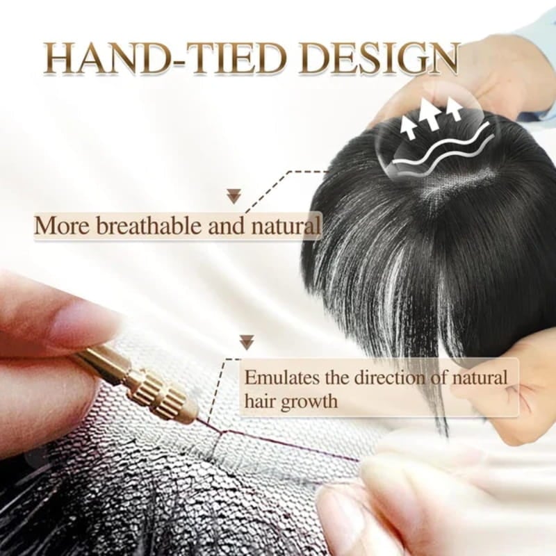 Superior Quality-Natural Hair Toppers With Bangs For Women