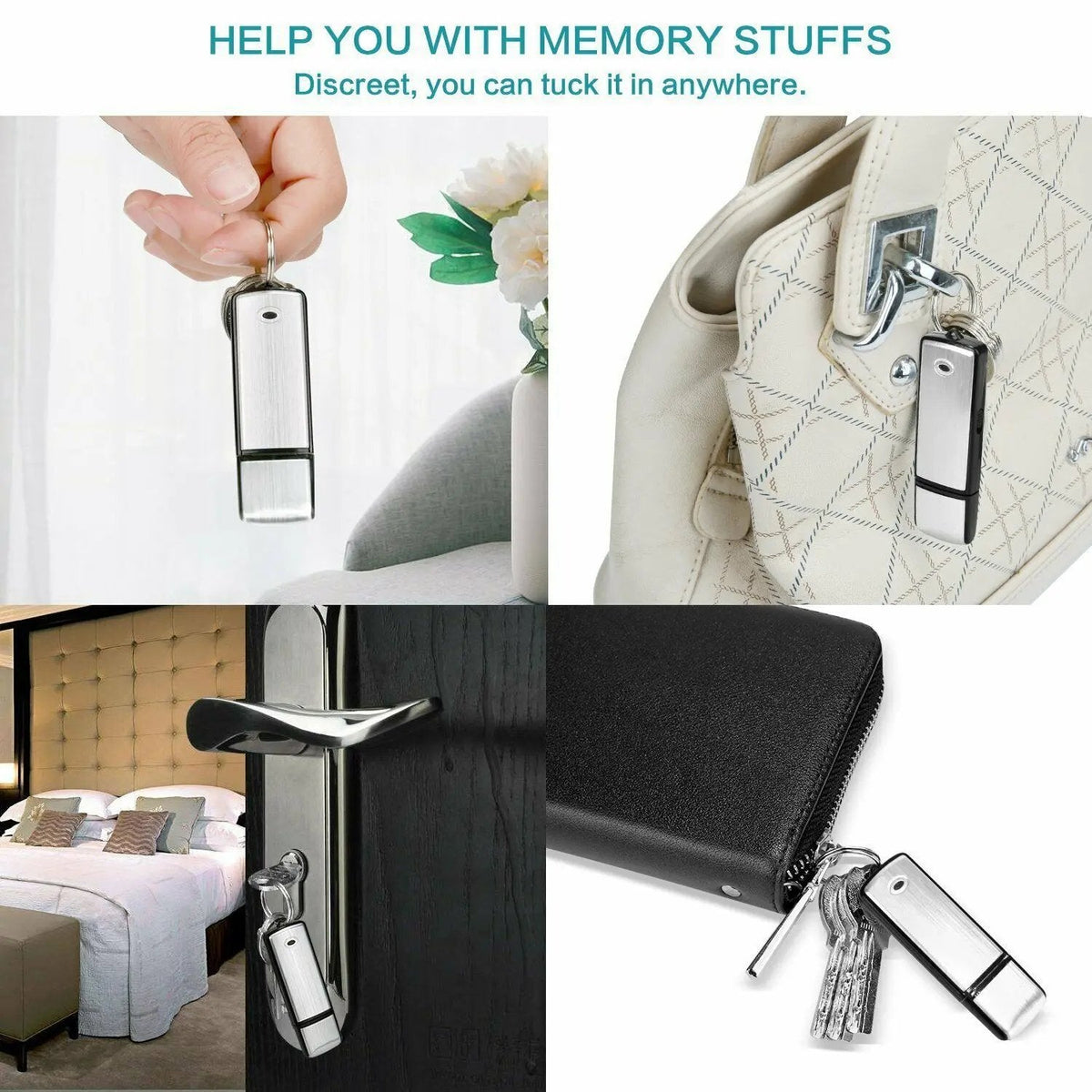 2-in-1 USB Flash Drive Voice Recorder with Noise Reduction & Auto-Save