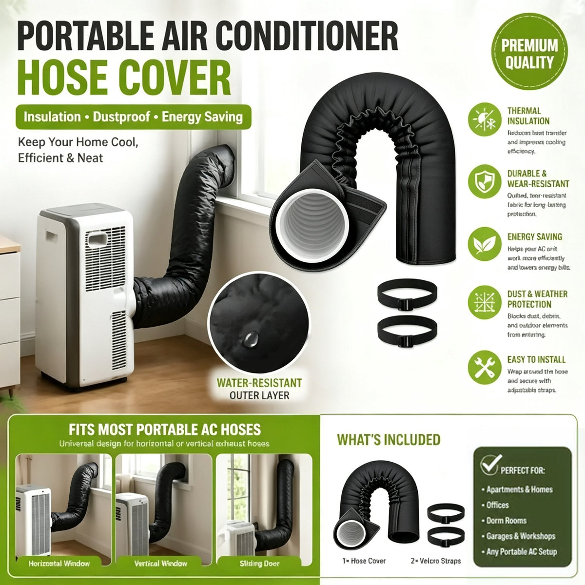 2026! AC Pipe Insulation Cover reusable. Protects pipes & adds a clean look. Easy to install. A simple home upgrade!