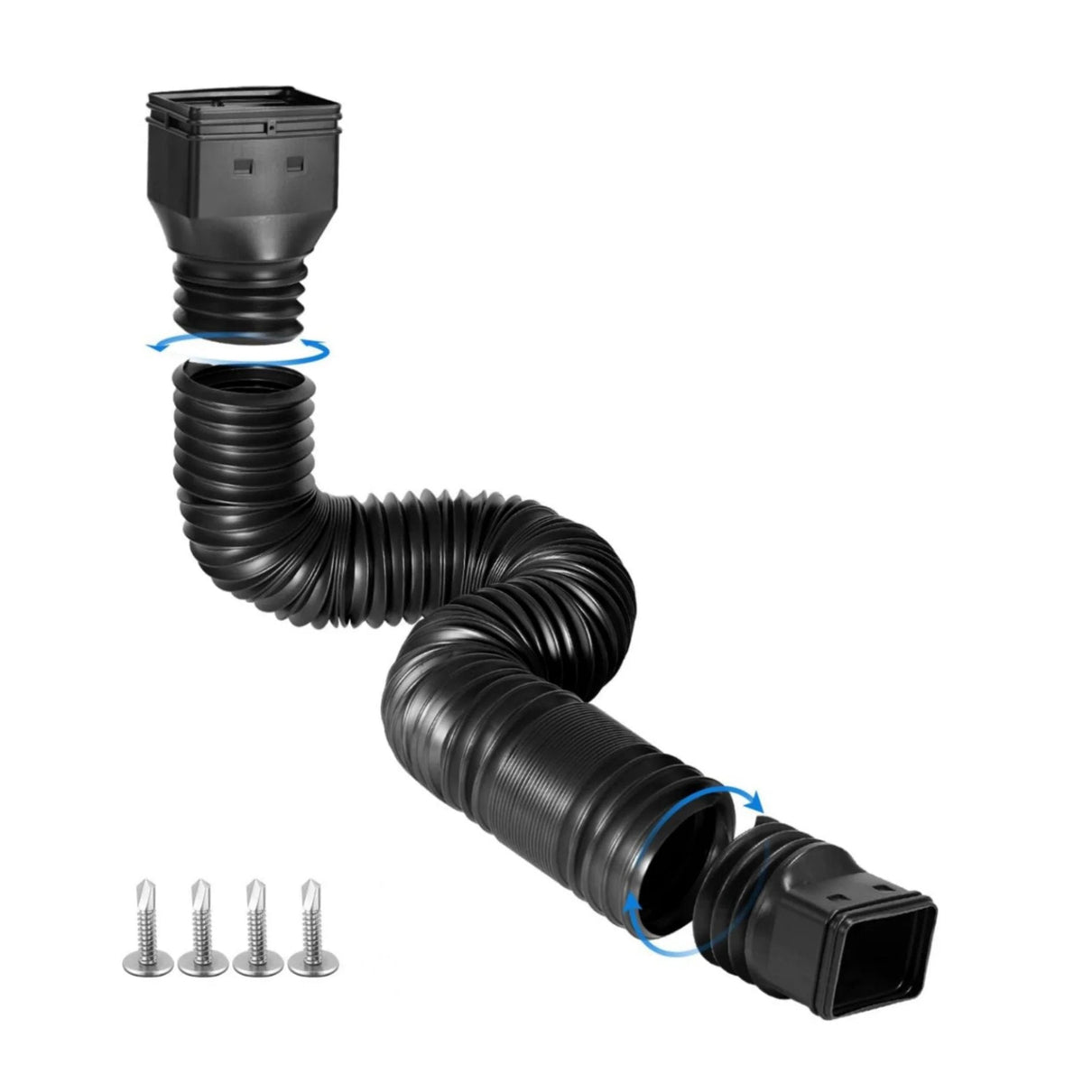 Flexible Downspout Extension Kit 22 63in Rainwater Drainage Pipe