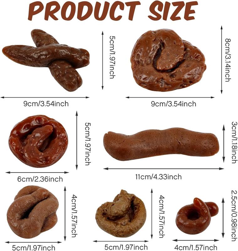 7 Pcs Fake Poop, Realistic Prank Poop