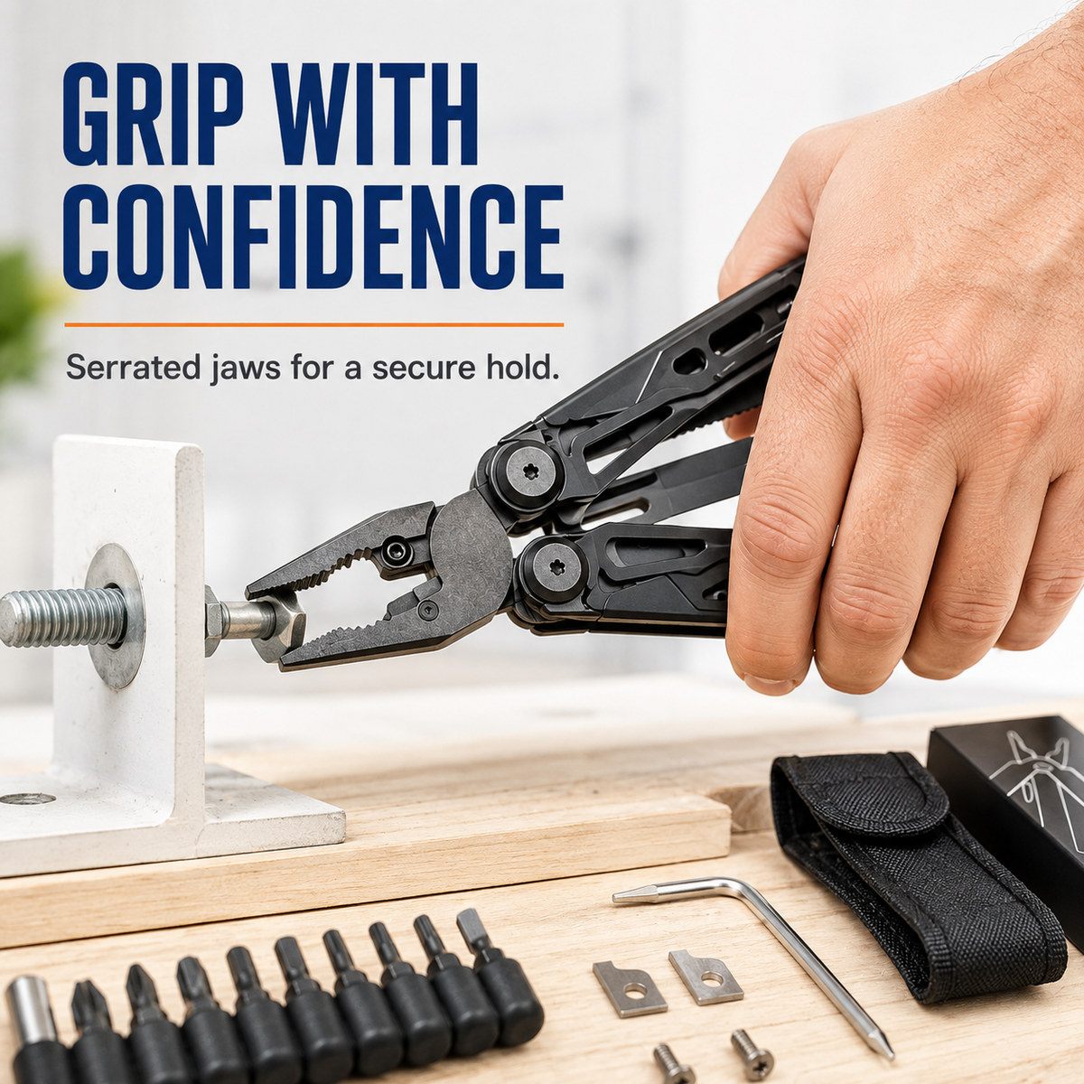 28-in-1 Stainless Steel Multi-Tool Pliers Foldable Pocket Tool for Camping, Hiking, Fishing & Everyday Repairs