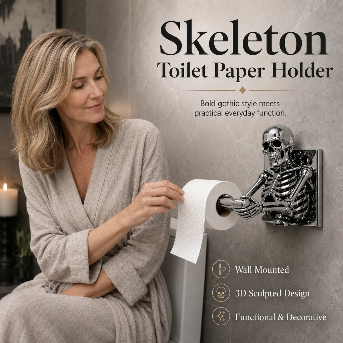 3D Skeleton Toilet Paper Holder