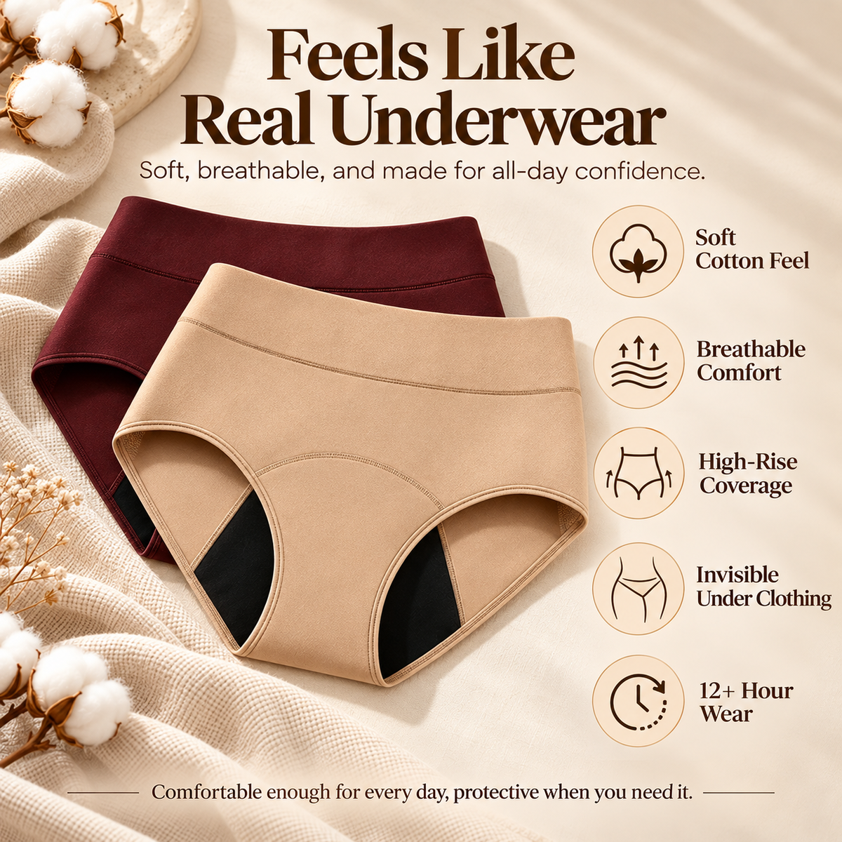 100% Leak-Proof Underwear 4-pack