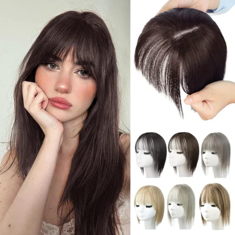 Superior Quality-Natural Hair Toppers With Bangs For Women