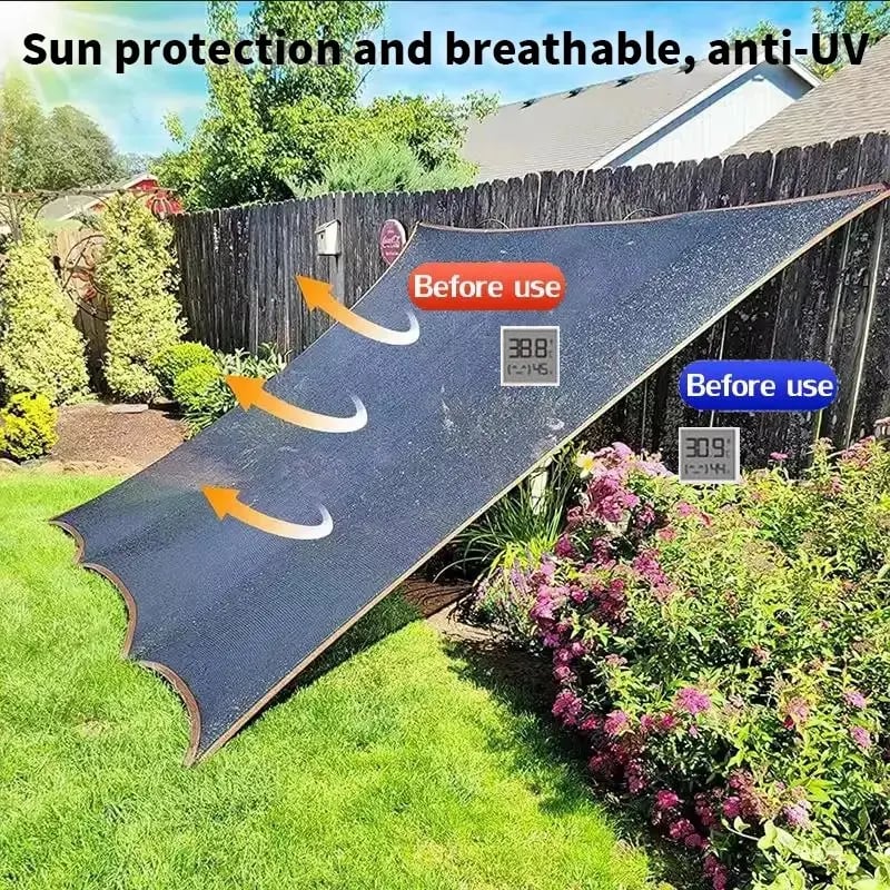 Blackout Cloth (Black) - 10 x 13ft UV-Resistant Shade Net with Reinforced Rivets