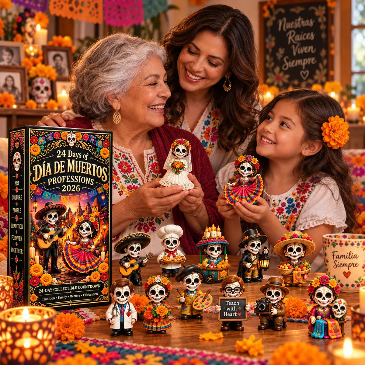 24 Days of D a de Muertos Professions Advent Calendar 2026 24 Unique Calavera Collectible Figures