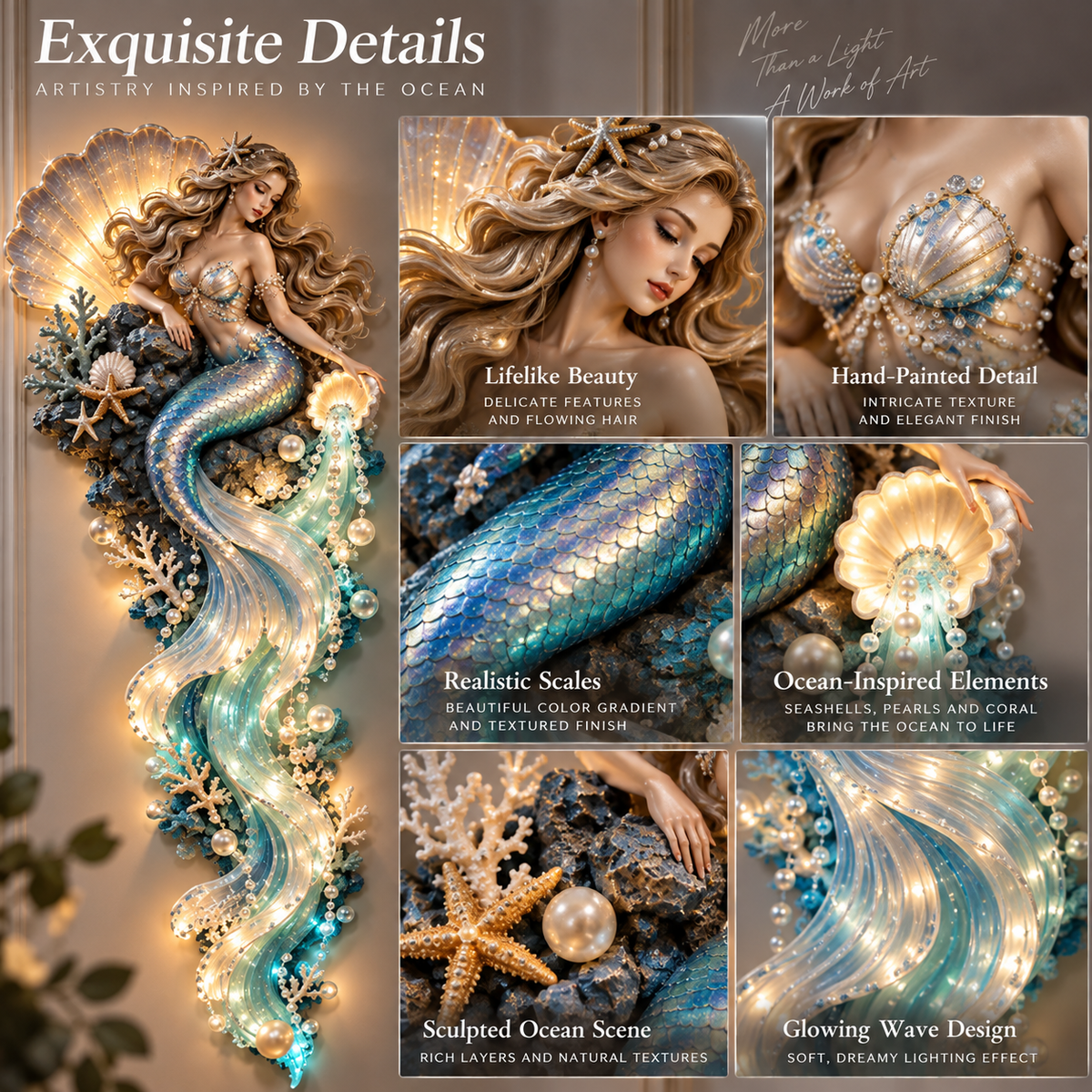Enchanted Ocean Legends Lighted Wall D cor Collection