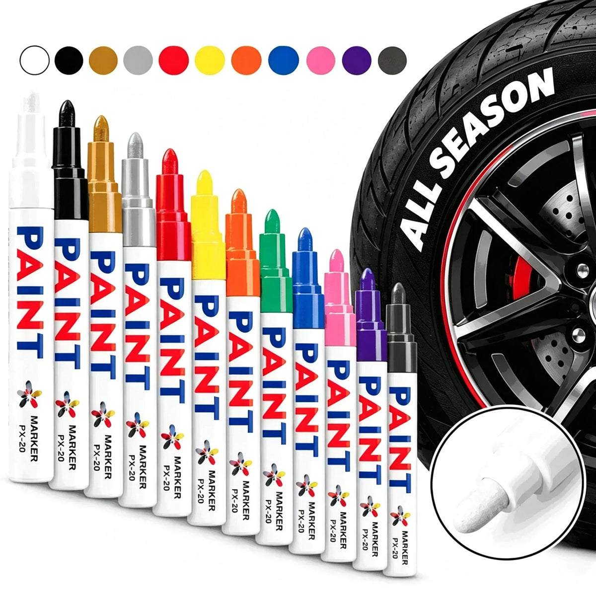 Permanent Automotive Paint Marker Pens Waterproof Oil-Based