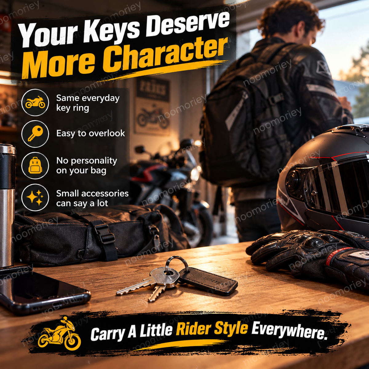 Mini Motorcycle Helmet LED Keychain Light-Up Rider Charm for Keys, Bags & Gifts