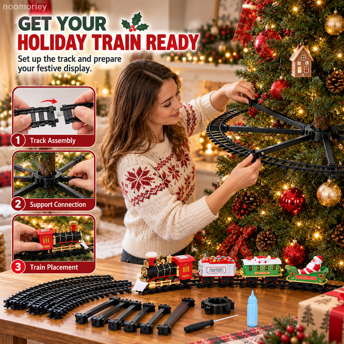 Christmas Magic Express Around-the-Tree Train Set