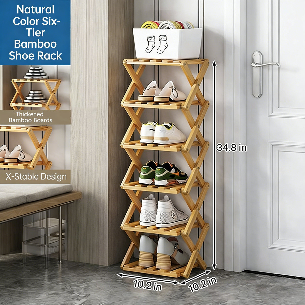 The 9-Tier Bamboo Rack: 3-Tier, 6-Tier, and 9-Tier No-Assembly Storage Solution!