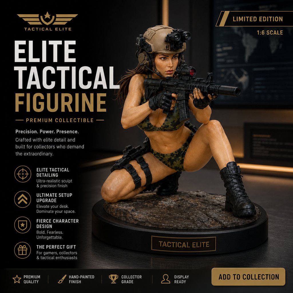 Level Up Your Setup! Limited Edition Camo Female Operator Figure with Fast Shipping!