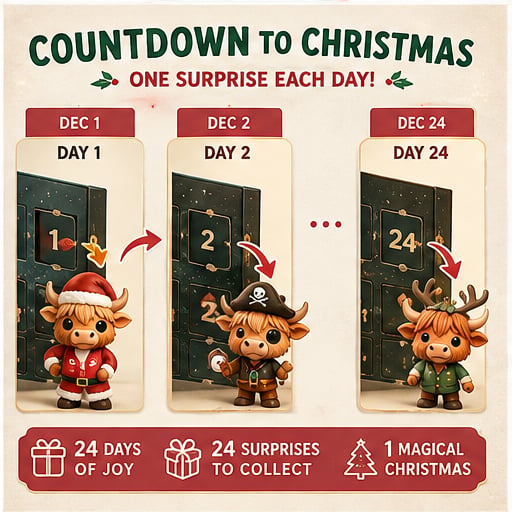2026 Highland Cow Advent Calendar | Every Day Brings Surprises