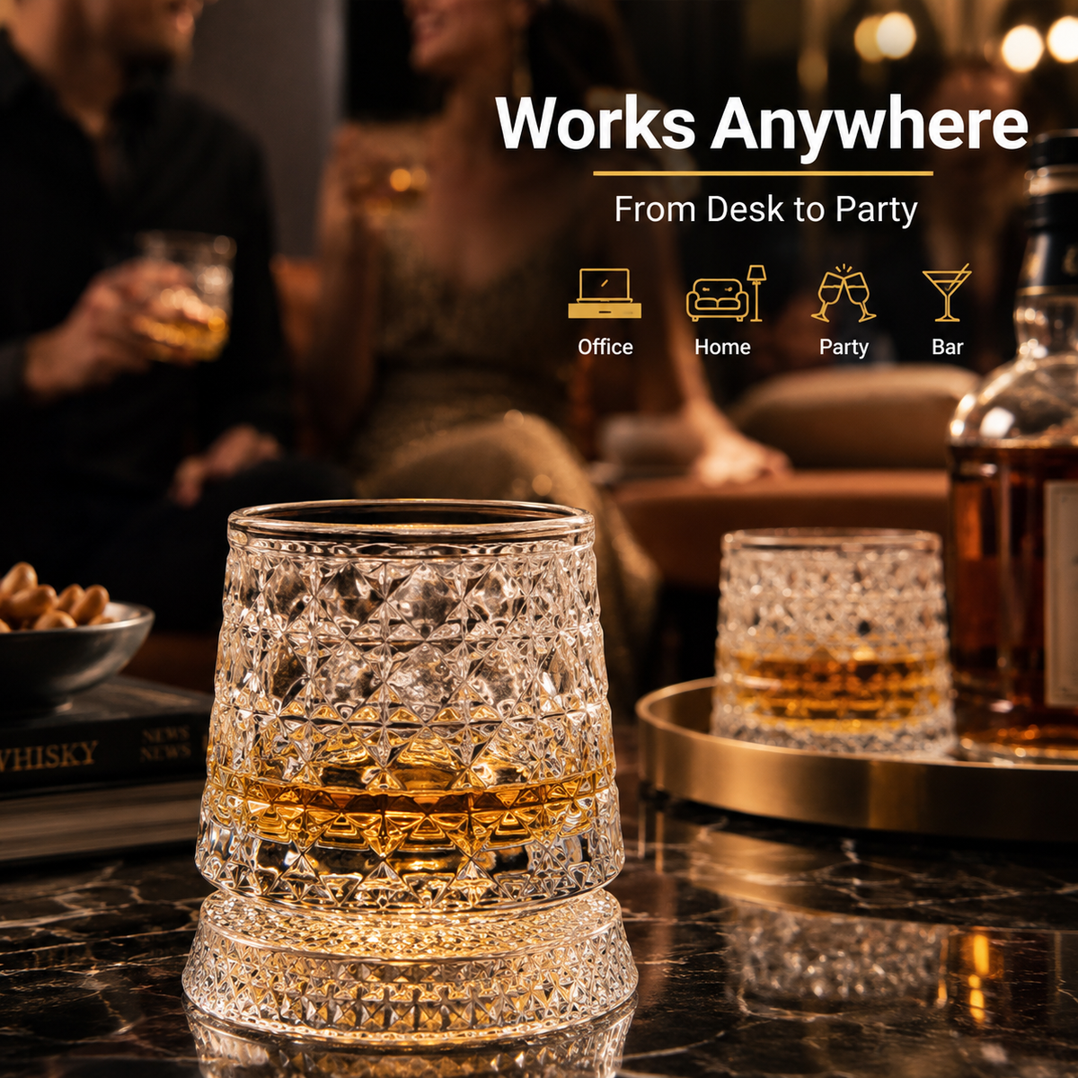 360 Rotating Crystal Glass Cup The Fun Drinkware That Won t Tip Over