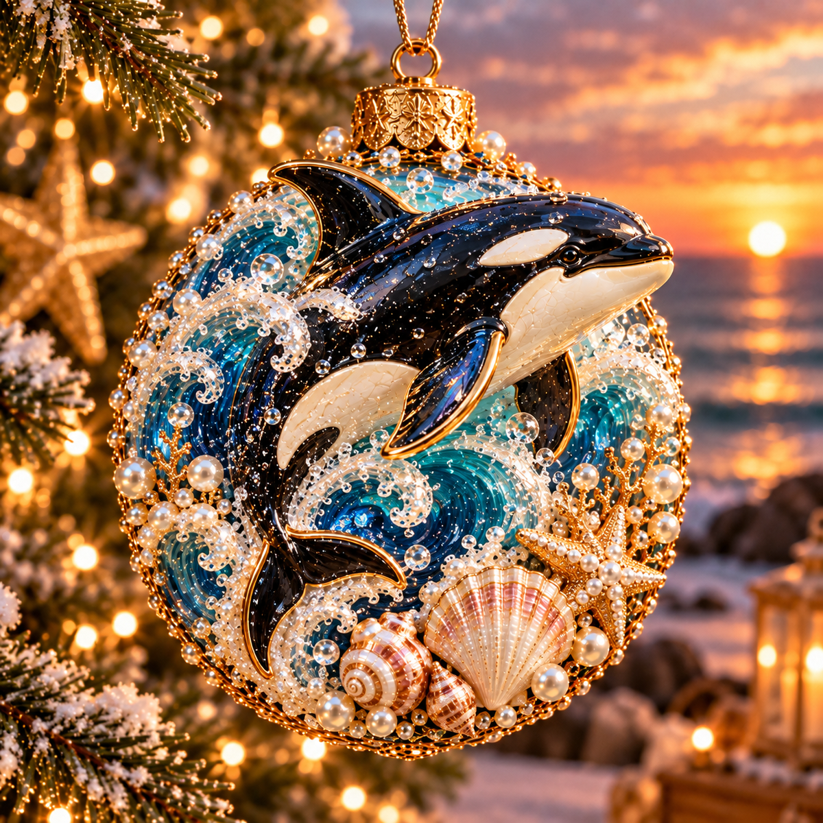 Coastal Christmas Ocean Legends 3D Marine Life Ornament Collection