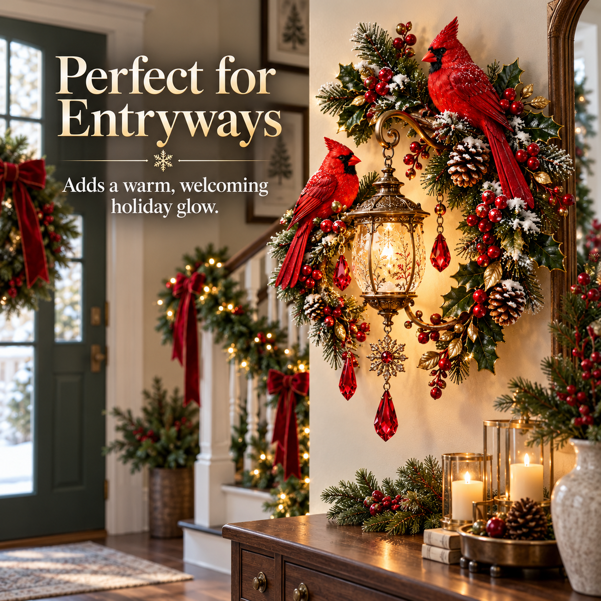 Cardinal Lantern Wall Decor A Warm Holiday Glow