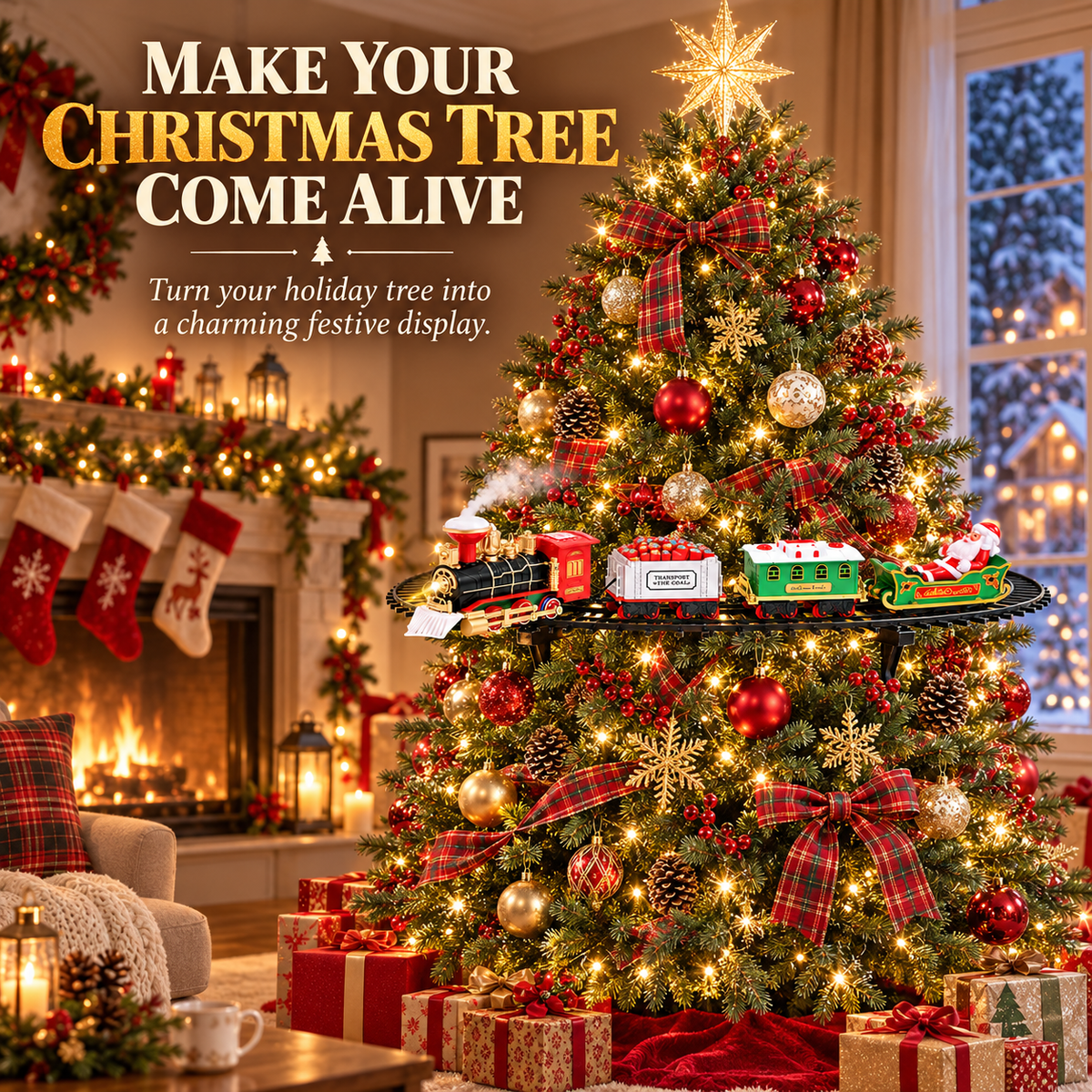 Christmas Magic Express Around-the-Tree Train Set