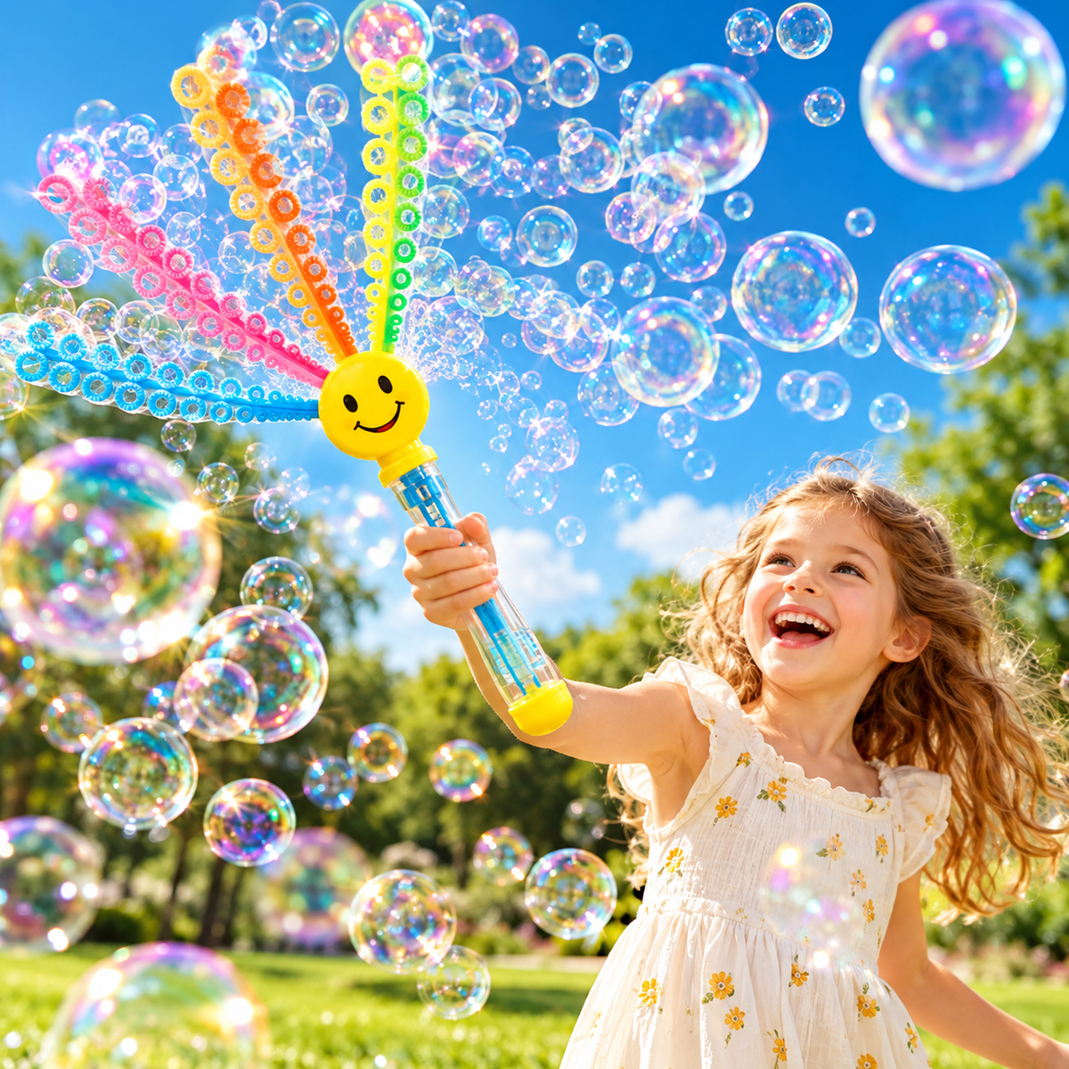 32-Hole Smiley Face Bubble Wand