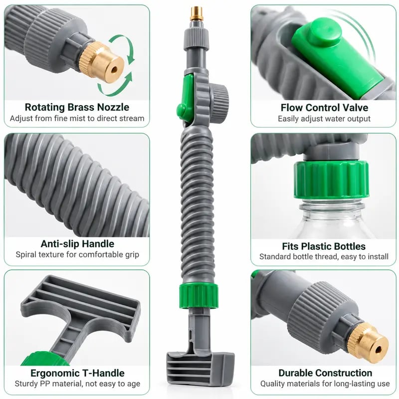 2PCS Reusable Bottle Sprayer Nozzle Plant Watering & Cleaning Tool