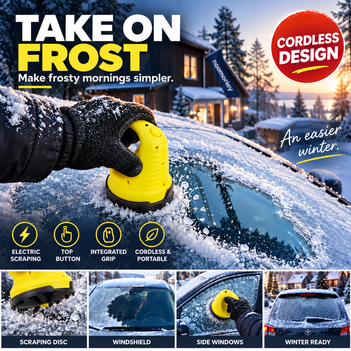 Cordless Electric Ice Scraper Clear Frost, Drive with Confidence!