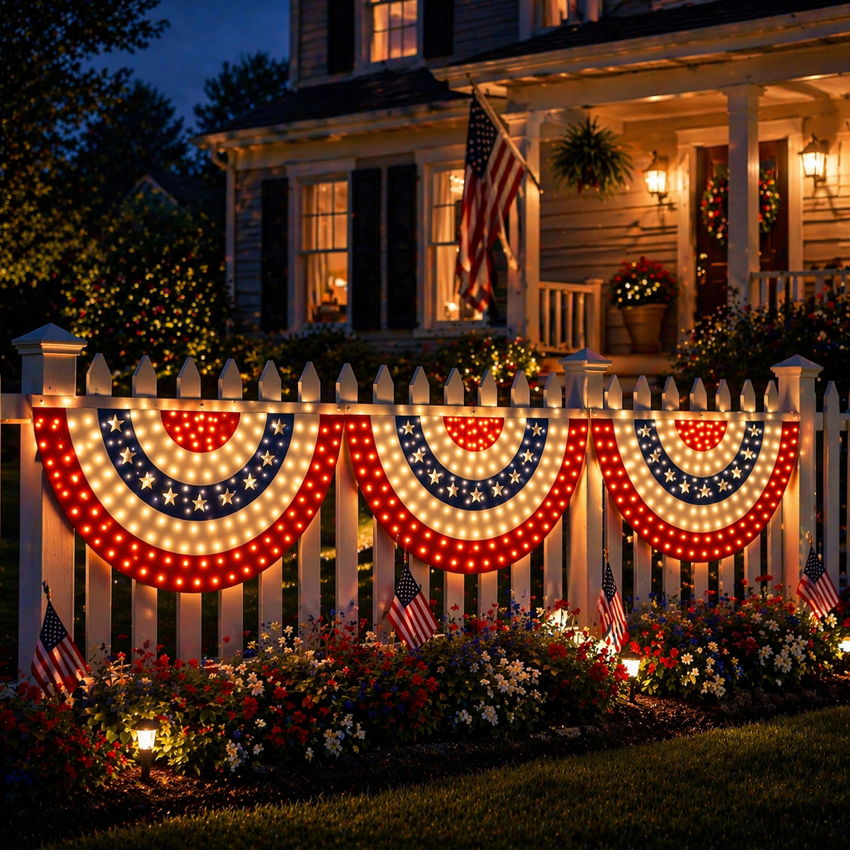 3 x 6 Ft LED Patriotic Bunting Banner for America s 250th