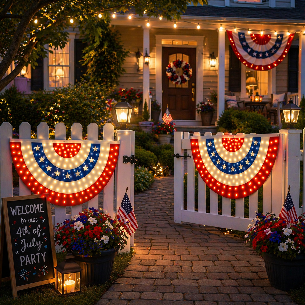 3 x 6 Ft LED Patriotic Bunting Banner for America s 250th