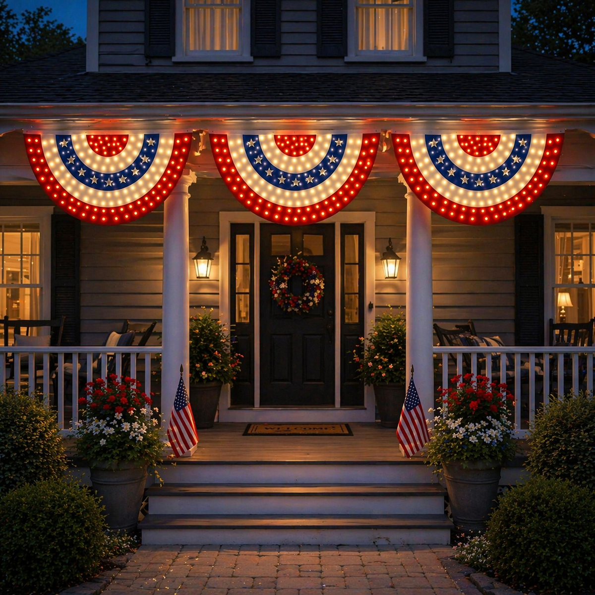3 x 6 Ft LED Patriotic Bunting Banner for America s 250th